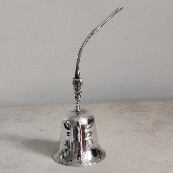 Lotus Flower Hand Bell Sterling Silver - Picture 5 of 12